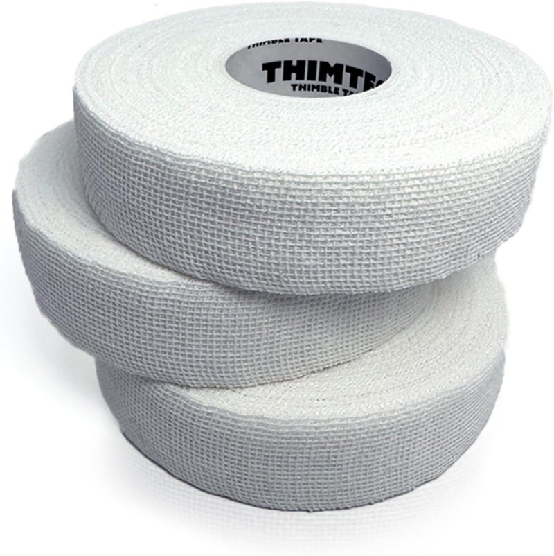 THIMTEC - The Original Thimble Tape for Hand Sewing - Fully Adjustable Nail & Finger Protector - A Smarter Alternative to Classic Knitting Thimbles -White Cloud, 3-Pack - Image 1